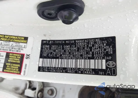 2016 Toyota Corolla L from USA, damaged, VIN 2T1BURHE9GC505374